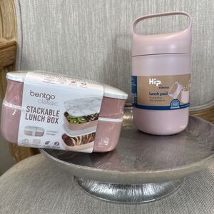 Hip Lunch Pod  & Bentgo Stackable Lunch Box Bundle Meal Prep On The Go Work Food